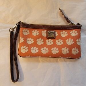Dooney & Bourke Orange Wristlet with Paw Print Design